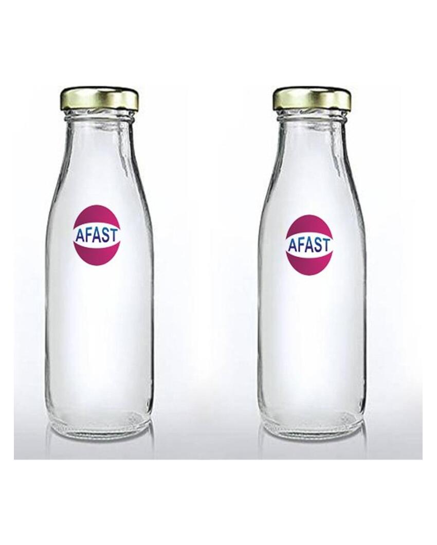 Compact Clear Glass Water Milk and Juice Storage Bottle Ideal for Daily Use | 200 ML | 2 x 7 inches