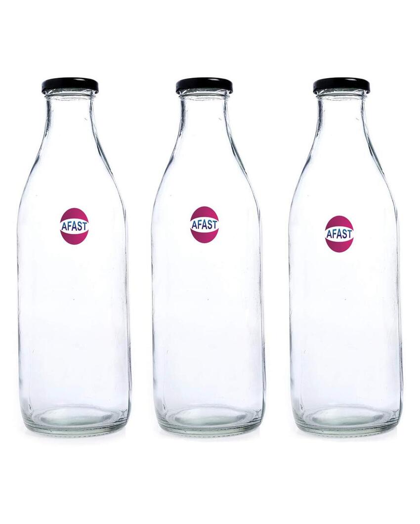 Compact Clear Glass Water Milk and Juice Storage Bottle Ideal for Daily Use | 200 ML | 2 x 7 inches