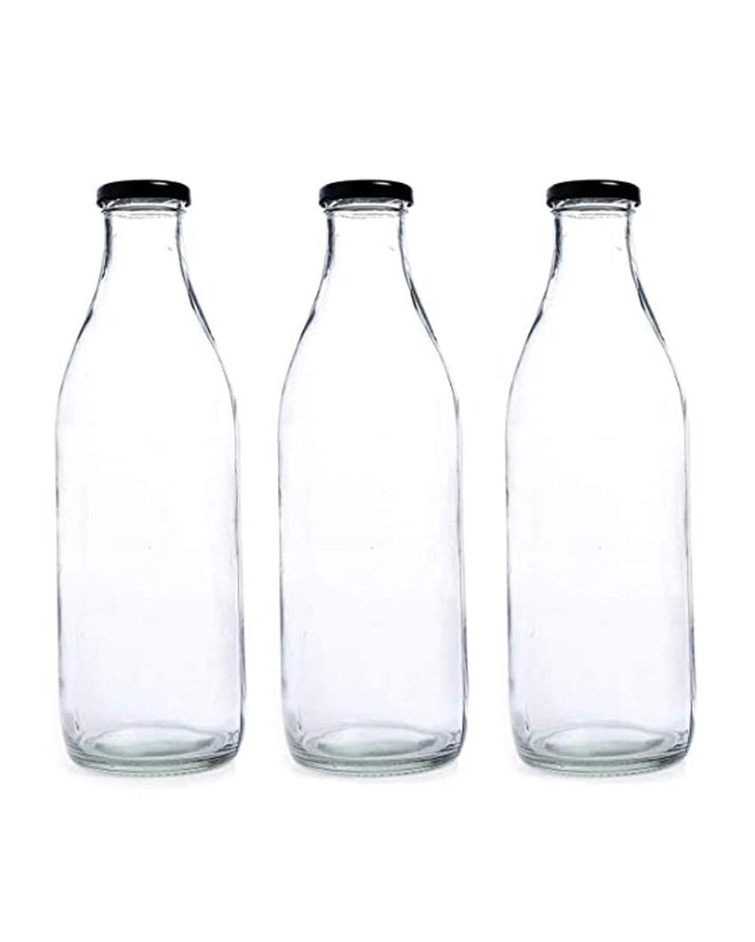 Compact Clear Glass Water Milk and Juice Storage Bottle Ideal for Daily Use | 200 ML | 2 x 7 inches