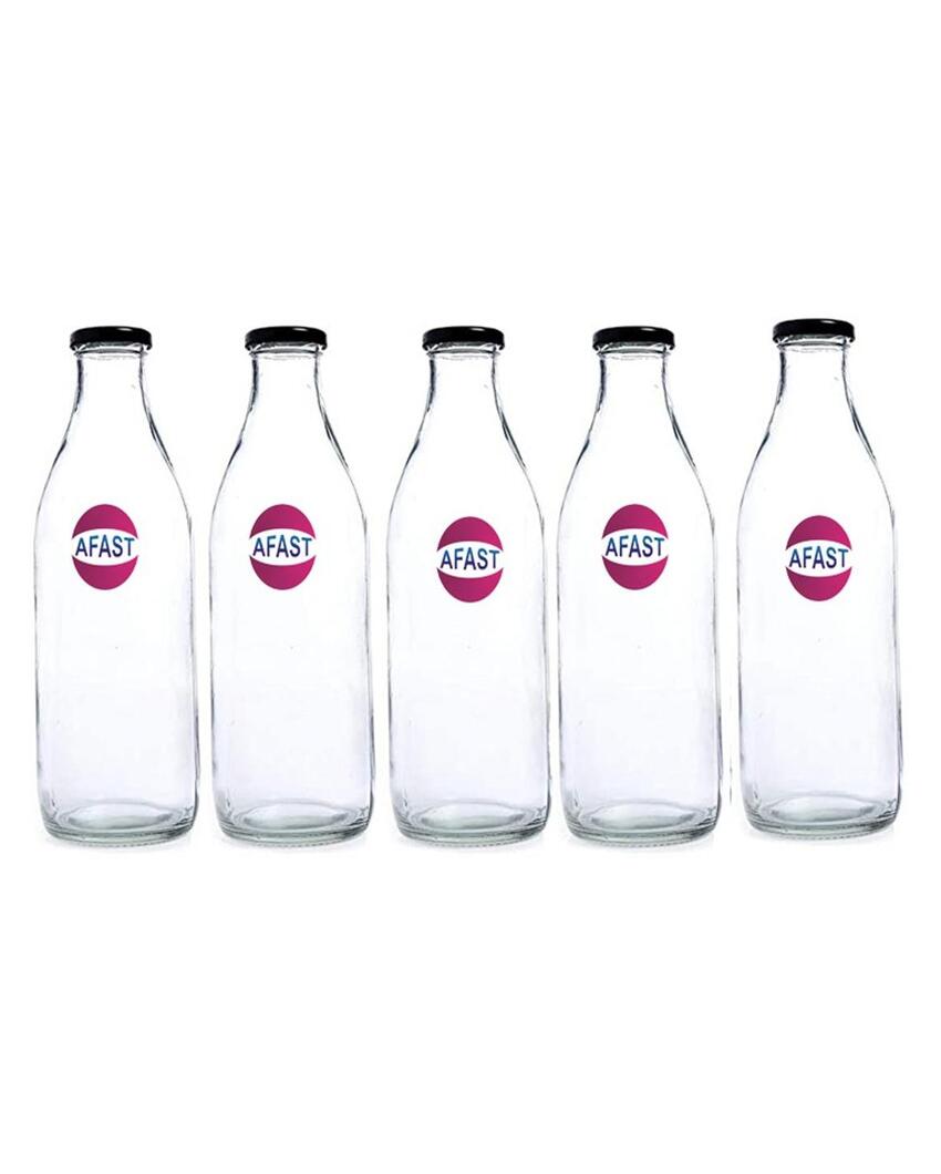 Compact Clear Glass Water Milk and Juice Storage Bottle Ideal for Daily Use | 200 ML | 2 x 7 inches