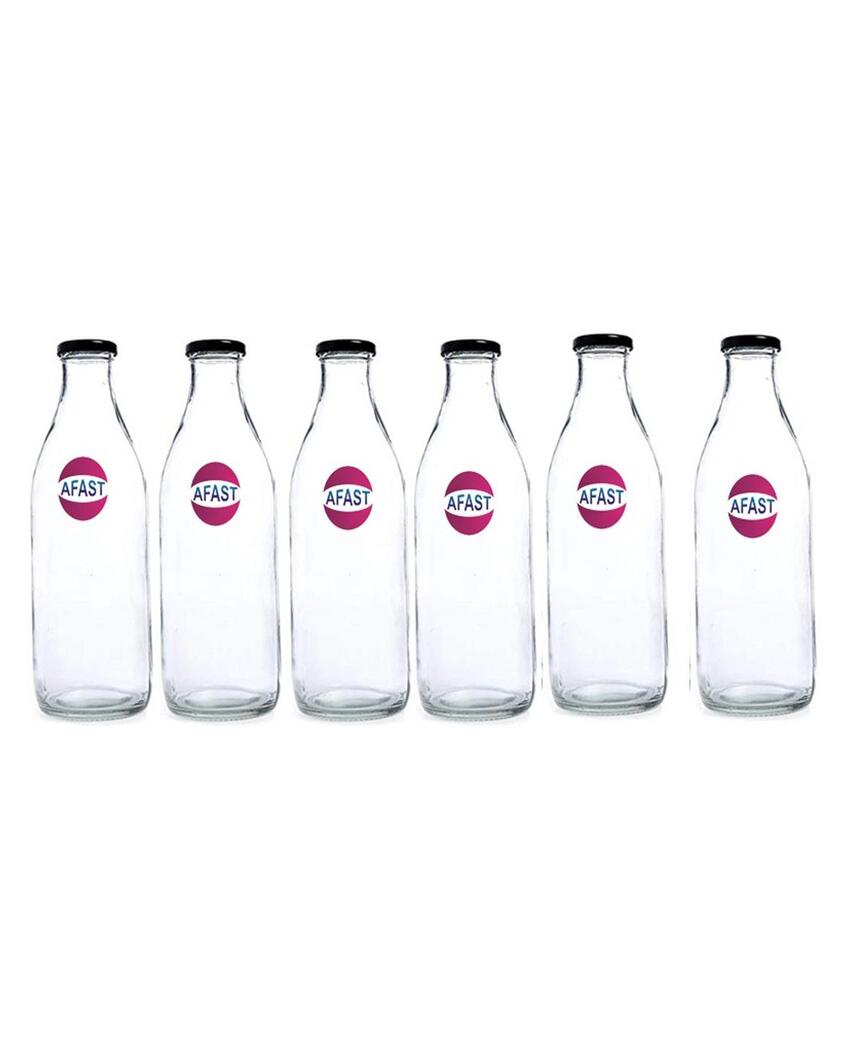 Compact Clear Glass Water Milk and Juice Storage Bottle Ideal for Daily Use | 200 ML | 2 x 7 inches