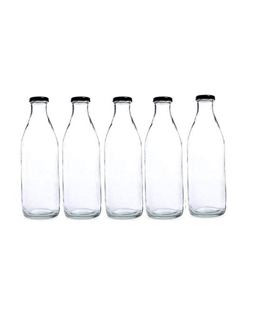 Compact Clear Glass Water Milk and Juice Storage Bottle Ideal for Daily Use | 200 ML | 2 x 7 inches