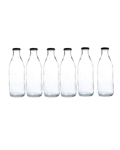 Compact Clear Glass Water Milk and Juice Storage Bottle Ideal for Daily Use | 200 ML | 2 x 7 inches