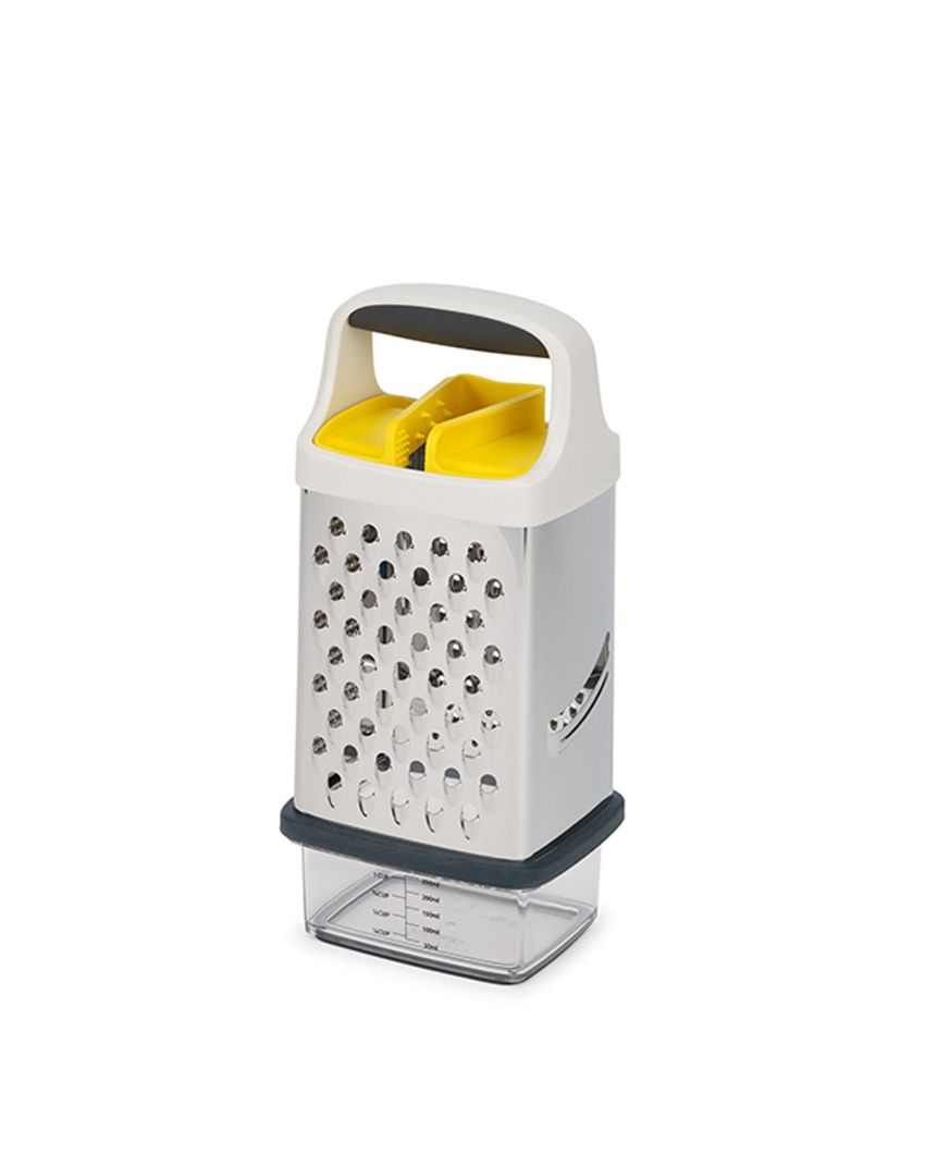 Elegant Silver Shade Multi-Grip Box Grater with Food Griper | 4 x 5 x 7 iches