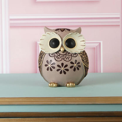 Modern Owl Figurine with Floral Design Showpiece | 6 x 3 x 7 inches