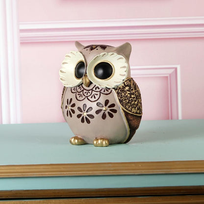 Modern Owl Figurine with Floral Design Showpiece | 6 x 3 x 7 inches