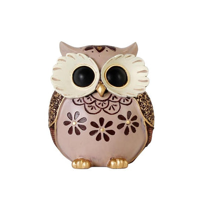 Modern Owl Figurine with Floral Design Showpiece | 6 x 3 x 7 inches