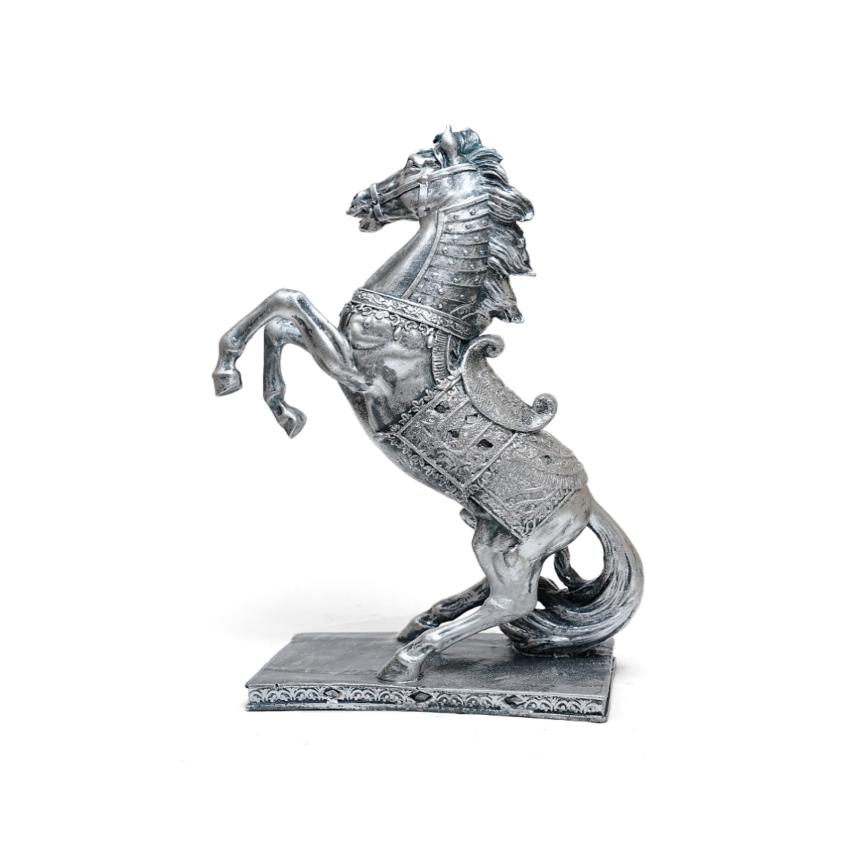 Majestic Silver Horse Figurine Showpiece | 10 x 5 x 15 inches