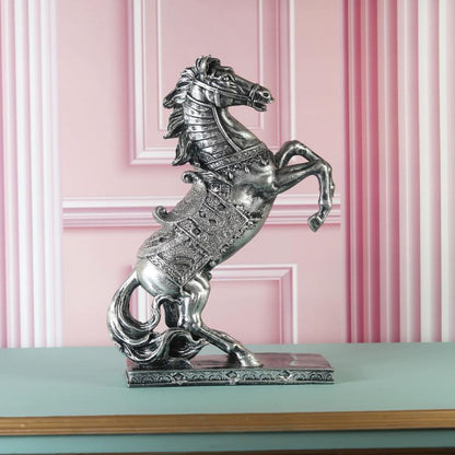 Majestic Silver Horse Figurine Showpiece | 10 x 5 x 15 inches