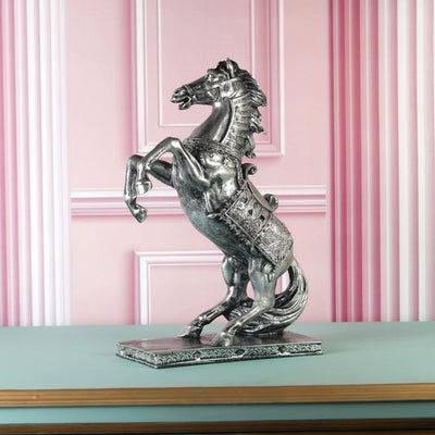 Majestic Silver Horse Figurine Showpiece | 10 x 5 x 15 inches