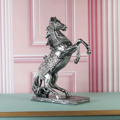 Majestic Silver Horse Figurine Showpiece | 10 x 5 x 15 inches