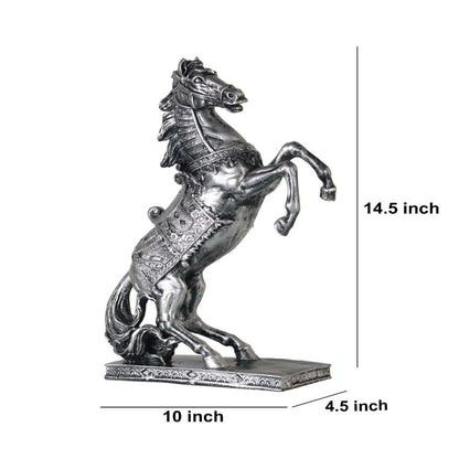 Majestic Silver Horse Figurine Showpiece | 10 x 5 x 15 inches