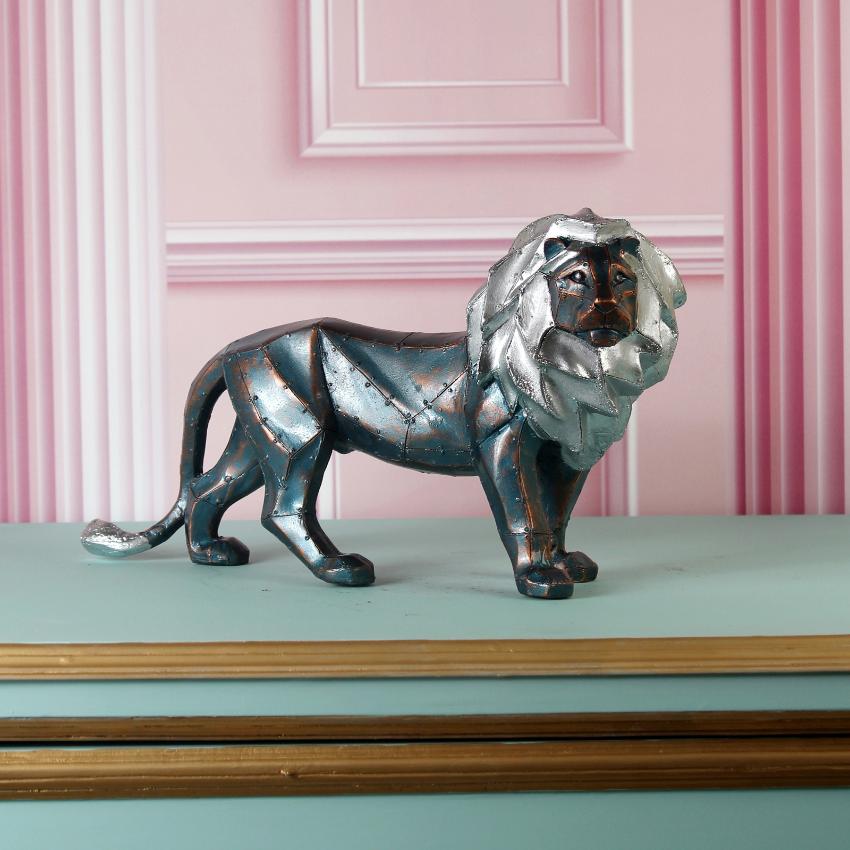 Geometric Lion Figurine Showpiece | 14 x 5 x 9 inches