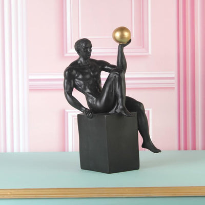 Classic Atlas Holding Sphere Showpiece | 6 x 5 x 12 inches