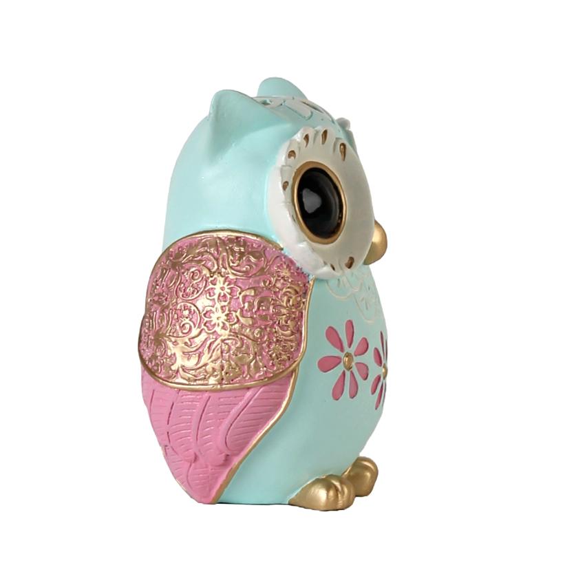 Modern Owl Figurine with Floral Design Showpiece | 6 x 3 x 7 inches