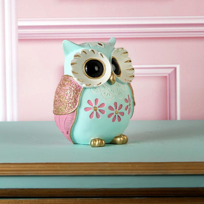 Modern Owl Figurine with Floral Design Showpiece | 6 x 3 x 7 inches