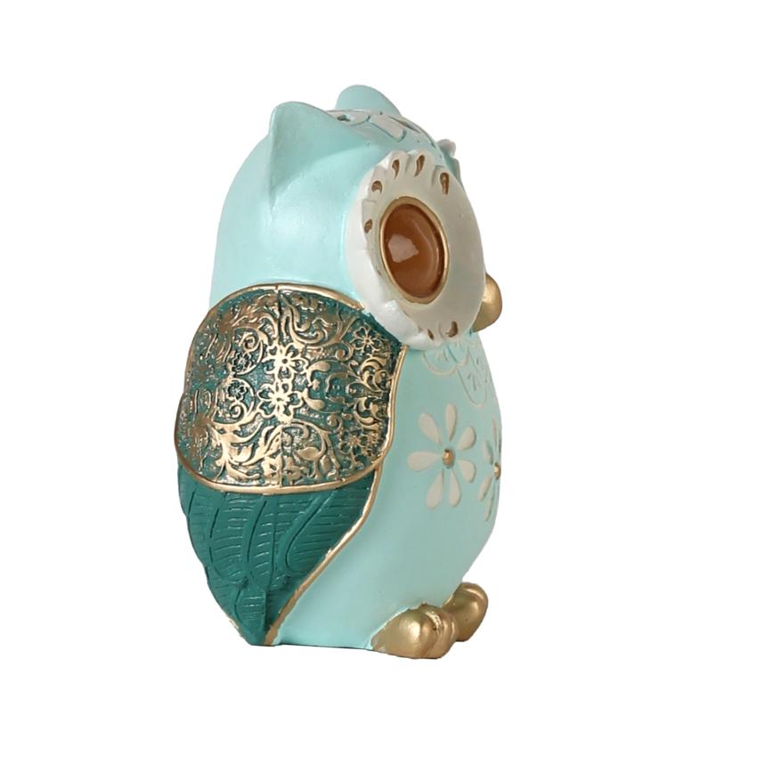 Modern Owl Figurine with Floral Design Showpiece | 6 x 3 x 7 inches