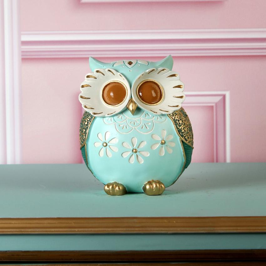 Modern Owl Figurine with Floral Design Showpiece | 6 x 3 x 7 inches