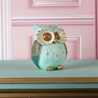 Modern Owl Figurine with Floral Design Showpiece | 6 x 3 x 7 inches