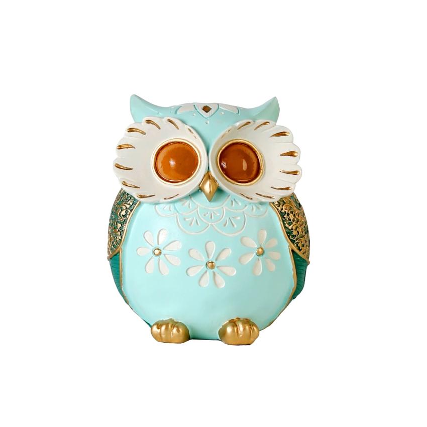 Modern Owl Figurine with Floral Design Showpiece | 6 x 3 x 7 inches