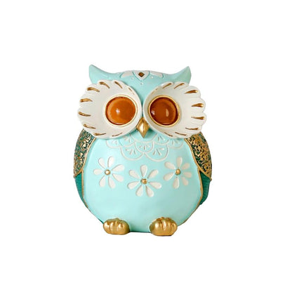 Modern Owl Figurine with Floral Design Showpiece | 6 x 3 x 7 inches