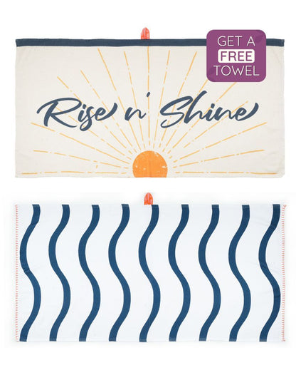 Rise N'Shine And Twilight Wave Bamboo Bath Towels | Set Of 2 | 55 X 27 inches