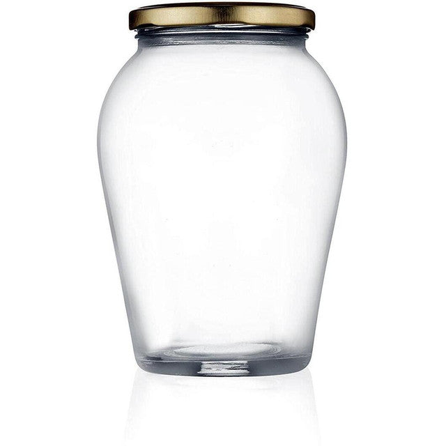 Compact Clear Glass Cookie Jar for Home Pantry | 350 ML | 4 x 4 inches