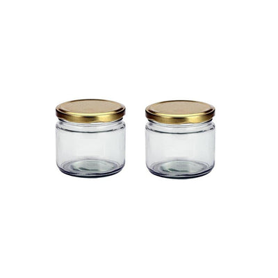 Compact Clear Glass Cookie Jar for Kitchen Essentials | 350 ML | 4 x 4 inches