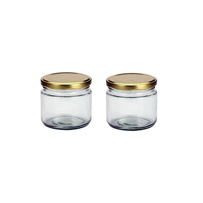 Compact Clear Glass Cookie Jar for Kitchen Essentials | 350 ML | 4 x 4 inches