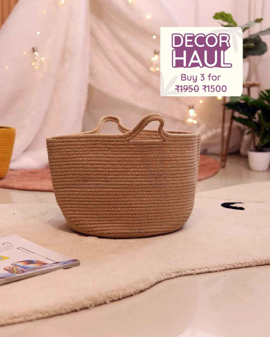 Jute Conical Storage Basket | 12 x 18 x 10 Inches