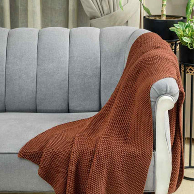 Cotton Knitted Throw Achill | Multiple Colors | 70 x 50 inches