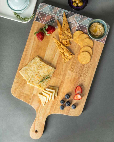 Fancy Rubber Wood Charcuterie Board