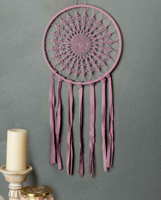 Handcrafted Cotton Boho Dream Catcher With Laces Wall Hanging