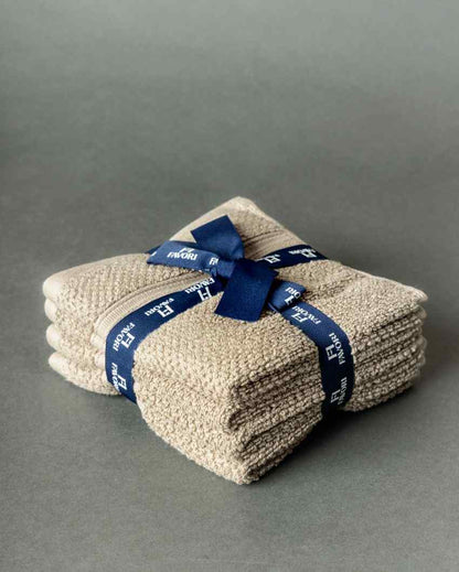 Luxurious Cotton Face Towels | Set Of 4 Beige