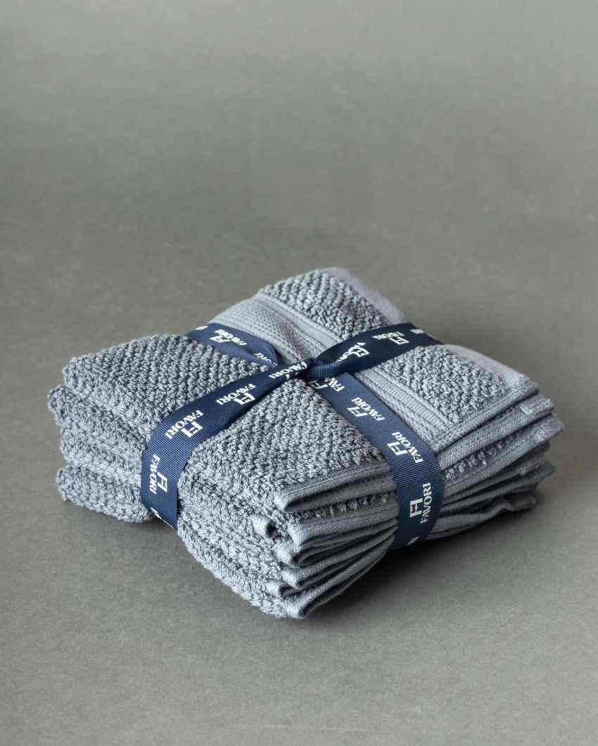 Luxurious Cotton Face Towels | Set Of 4 Grey