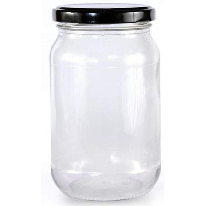 Stylish Clear Glass Cookie Jar for Kitchen Essentials | 1000 ML | 4 x 8 inches