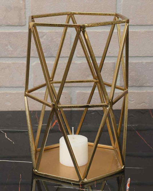 Aurum Gold Iron Pillar Candle Holder