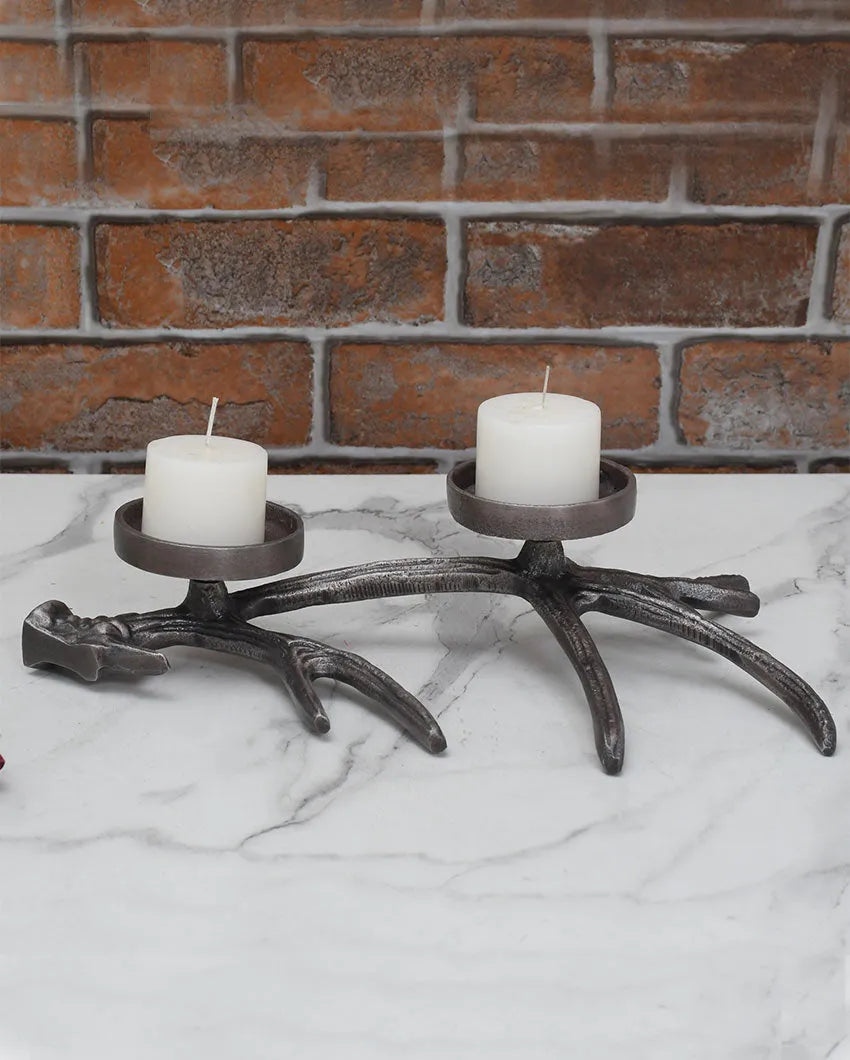 Branch Aluminium Pillar Candle Holder | 13 x 7 x 3 inches