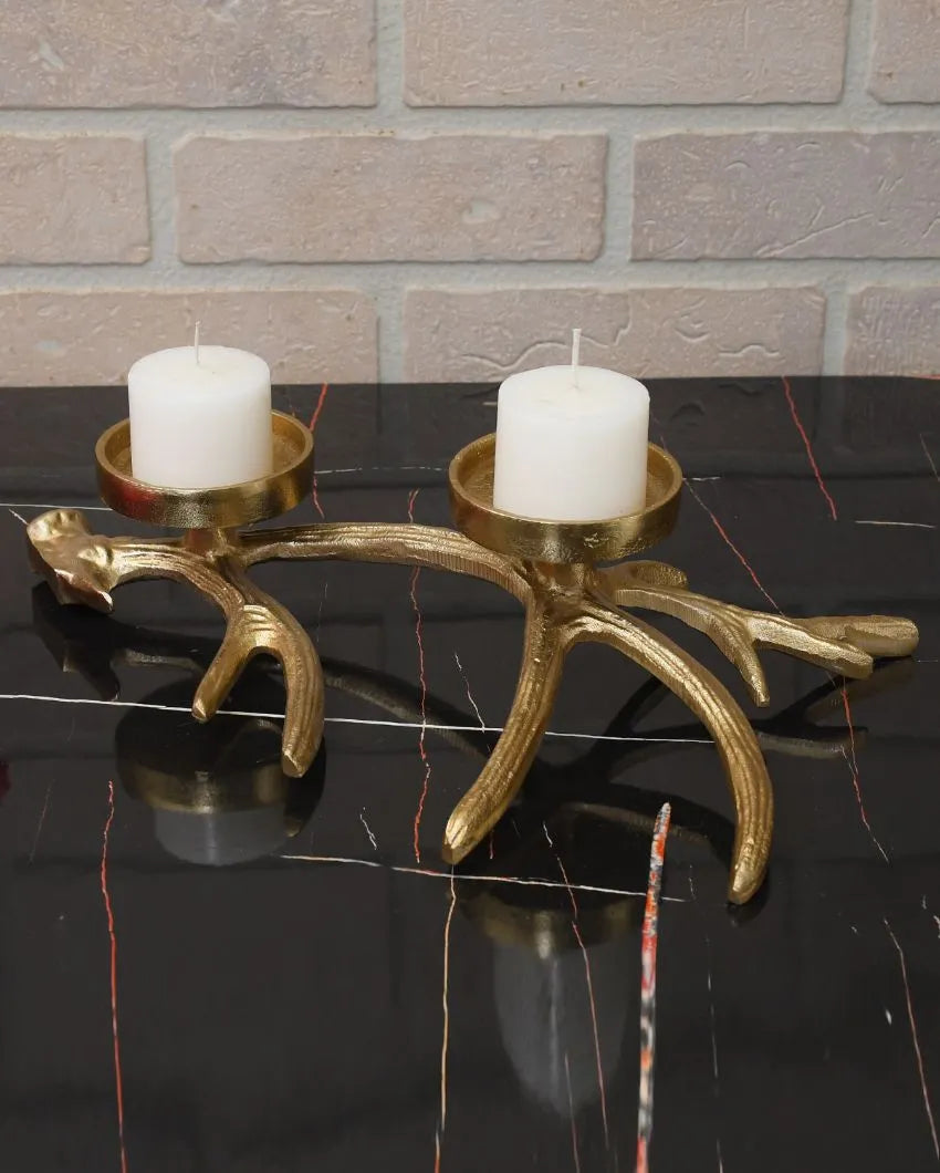 Branch Aluminium Pillar Candle Holder | 13 x 7 x 3 inches