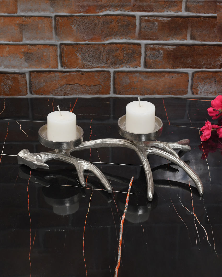 Branch Aluminium Pillar Candle Holder | 13 x 7 x 3 inches