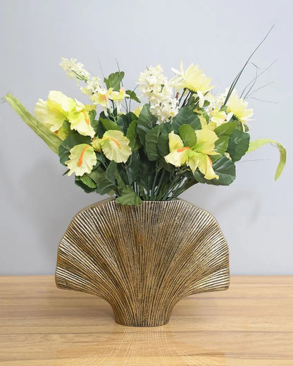 Orient Flower Aluminium Vase | 12 x 2 x 10 inches