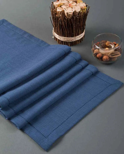 Navy Noveau Cotton Table Runner