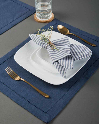 Navy Noveau Placemats And Napkins | Set Of 4
