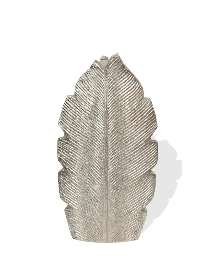 Tropic Leaf Flower Aluminium Large Vase  | 8 x 4 x 15 inches