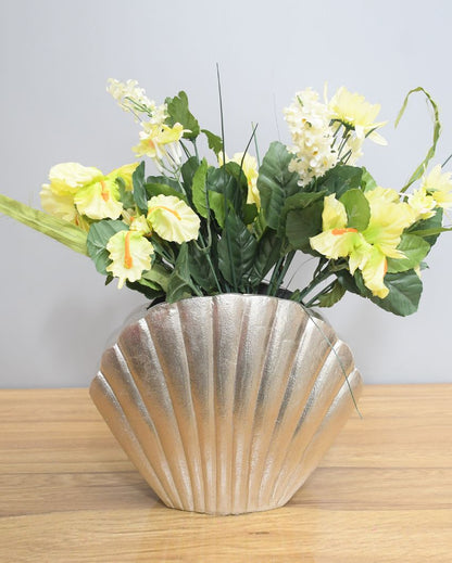 Oceanic Flower Aluminium Large Vase  | 11 x 3 x 9 inches