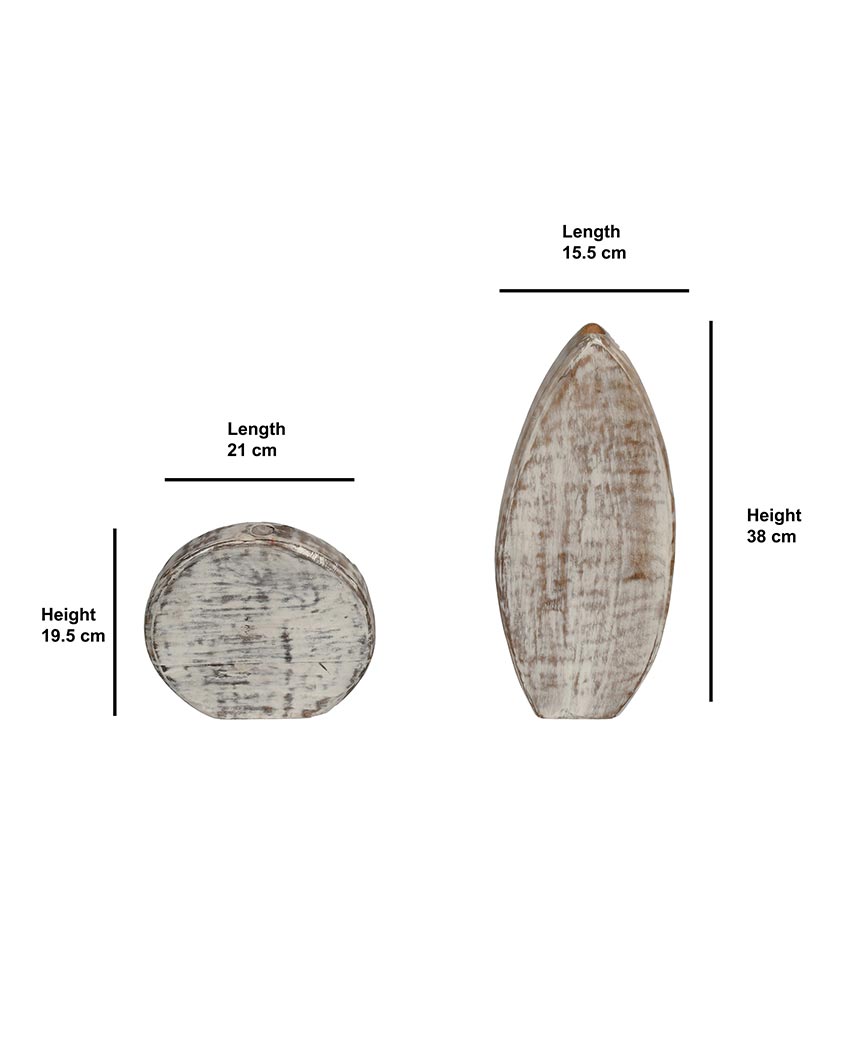 Ivory Wooden Bud Vases | Set Of 2