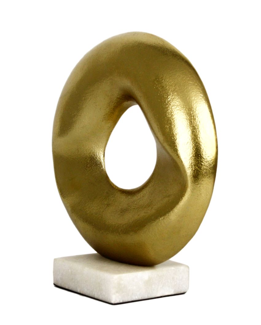 Decor Abstract Aluminium Disc Artifact Gold