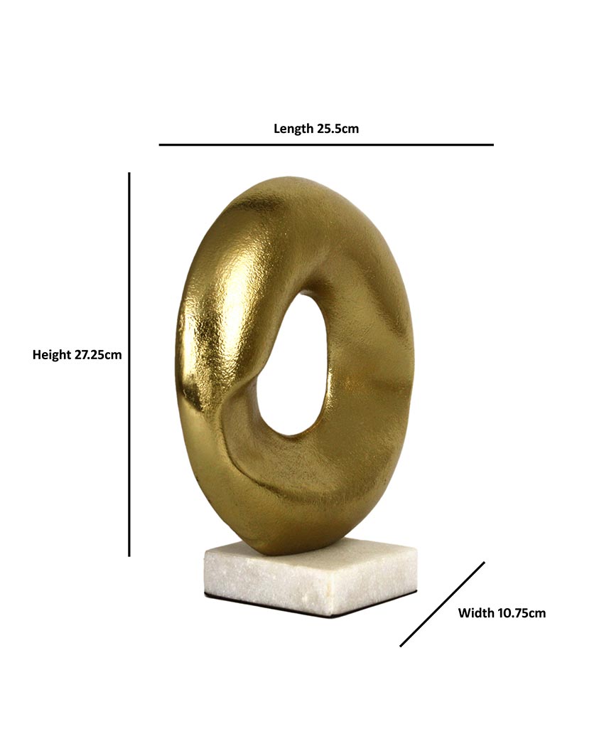 Decor Abstract Aluminium Disc Artifact Gold