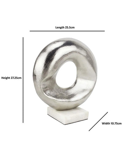 Decor Abstract Aluminium Disc Artifact Silver