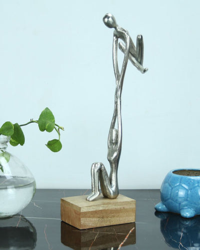 Silver Dual Human Decor Figurine